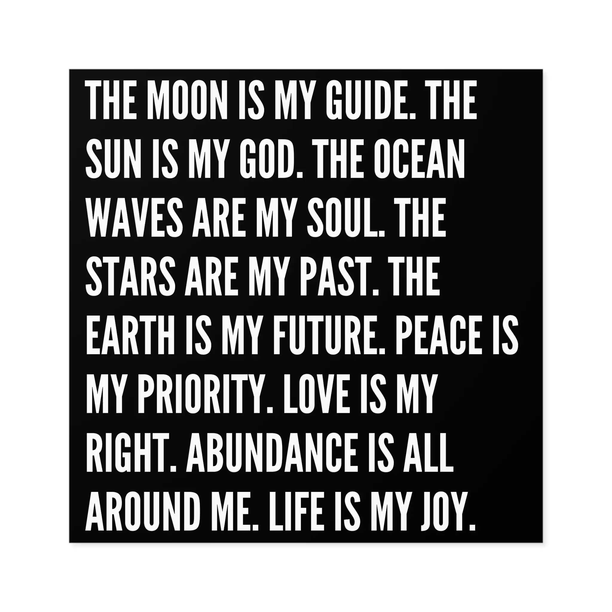 The Moon Is My Guide, Life Is My Joy Travel Luggage Sticker