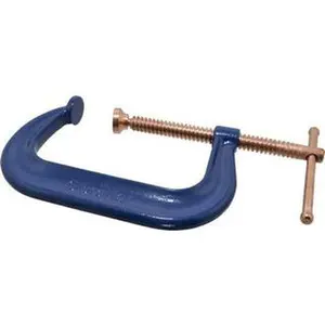 Gibraltar Regular-Duty Forged Steel Standard Deep Throat C-Clamp - 6" Max Opening, 0" Min Opening, 4-1/8" Throat Depth, Copper-Plated Screw, 6600 Lb Capacity, Model CCM00397-2