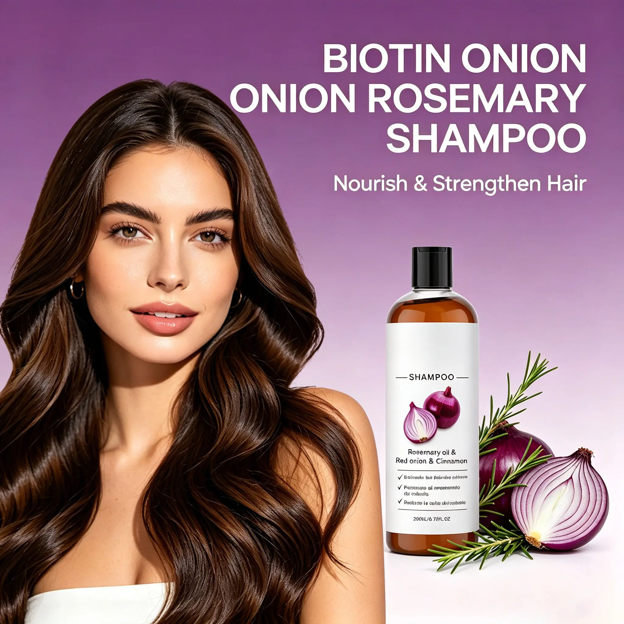 Red Onion Lightweight Shampoo for Oily Hair, Gentle Cleansing & Moisturizing Hair Care, Refreshing Scalp Shampoo, Reduces Greasy Feeling, Volumizing & Soft Hair Formula for Women & Men