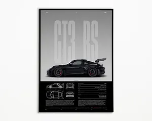 [SALE UP TO 50% - UNFRAMED] Porsche 911 GT3 RS Print - 992 - Car Print - Hyper Car Poster - Super Car Print - Art Print - Car Poster - Home Decor - Wall Decor- Complimentary Delivery