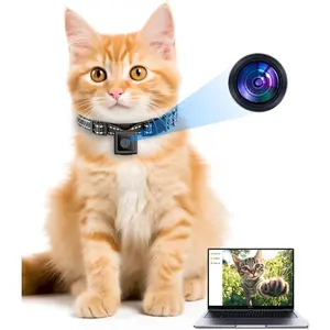 Cat Camera Collar for Video Recording - No APP & No WiFi, 1080P Cordless Pet Collar Cameras Outdoor, XS-Size for Cats/Small Dogs -(No SD Card Included)