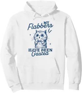 My Flabbers Have Been Gasted Distressed Retro Funny Cat Pullover Hoodie