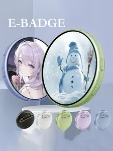 Electronic Display Badge, Bluetooth-compatible Smart Network Badge, 1.85 Inch HD Touchscreen, Shows Images, Animations, Text, Short Videos