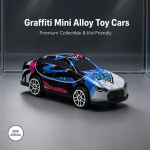 48pcs Graffiti Mini Alloy Toy Cars - Pull Back Monster Trucks for Kids, Collectible Die-Cast Vehicle Toy Set with Street Art Design, Birthday Gift for Boys Ages 3+