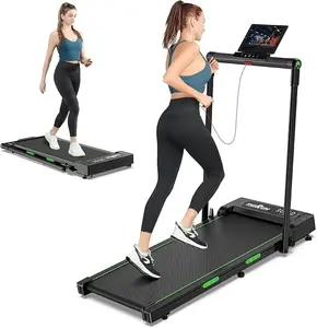 Foldable Treadmills, 2 in 1 Walking Pad for Home, 0.6-7.6 mph Under Desk with Handle Bar, 16" Widened Running Belt, with Remote Control & LED Touch Screen