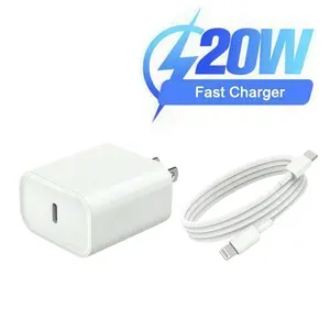 1PC 20W Fast Charger, Type C Charger, Travel Charger – Ultra-Compact USB-C Wall Adapter with optional C-to-C/C-to-Lightning cables, compatible with iPhone 14/13/12/11/XS/8/9 and iPad family