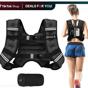 Bagail Weighted Vest 12lb for Men Women with Reflective Stripes Adjustable for Workout Strength Training Running Fitness Muscle Building Durable Neoprene Fabric