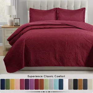 Luxurious 3-Piece Floral Quilted Bedspread Set – Premium Reversible Ultrasonic Embossed Quilt Set – Ultra-Soft Lightweight Microfiber Coverlet – Elegant All-Season Breathable Quilt Bedding Set with Matching Shams