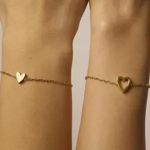 Two-piece bracelet heart hollow pendant single set adjustable love friendship