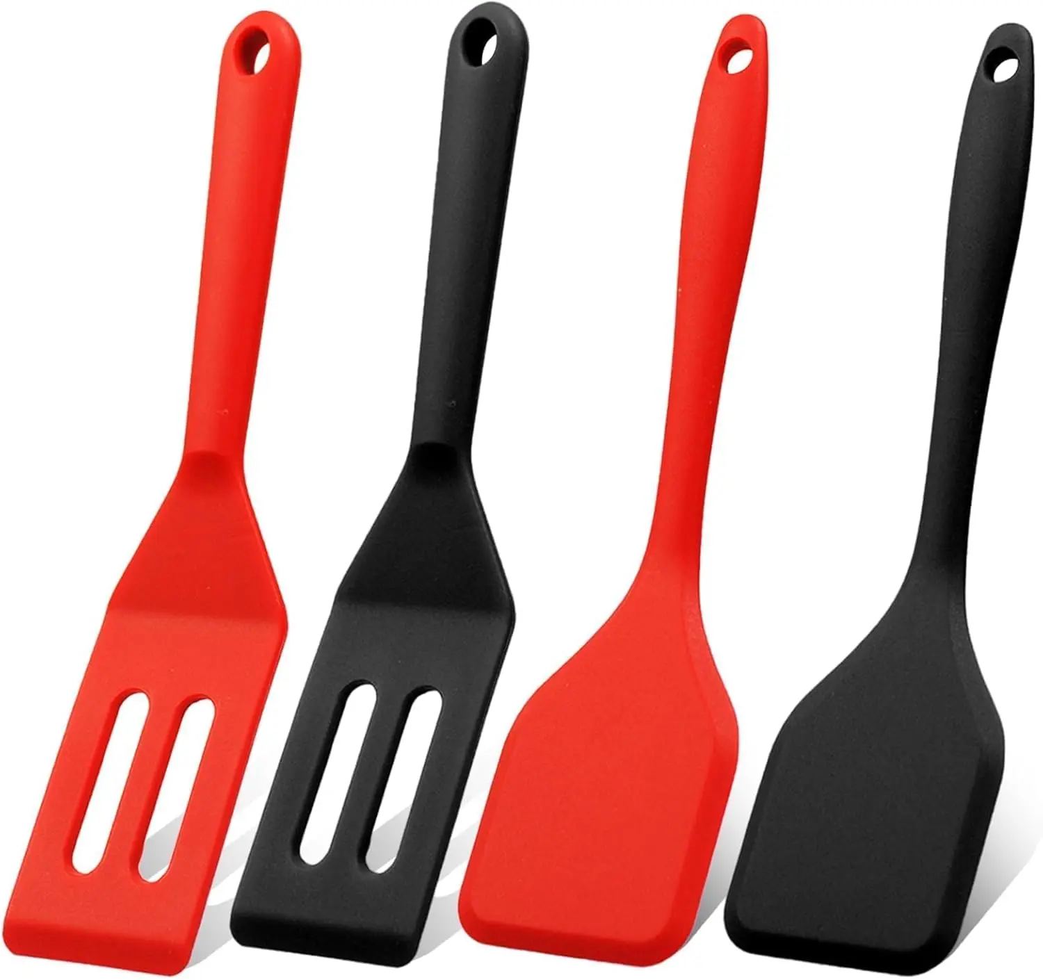 4PCS Small Spatula for Nonstick Cookware Mini Spatulas for kitchen Use,Heat-Resistant Silicone Thin Spatula Cooking Baking Flip Eggs Crepe Steak Pizza Kitchen Utensil