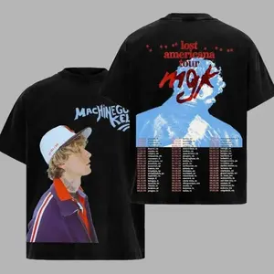 Machine Gun Kelly Lost Americana World Tour 2026 T-Shirt Lost Americana EST For Life Premium Cotton Alternative Rock Tee for Fans Concert Tee Menswear Womenswear XAU