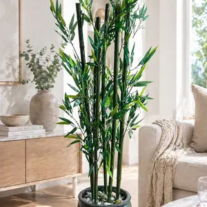 5.2ft Handcrafted Artificial Bamboo Plant, Natural-Looking Indoor House Tree, fake tree