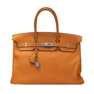 Pre-owned HERMÈS Clemence Tote Bags 35cm Birkin Bag Jaune D'or