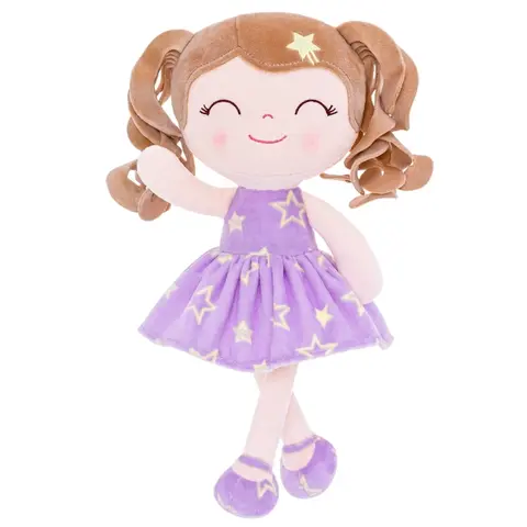 Gloveleya Curly Hair Gorgeous Doll - Sweet Stars Soft Stuffed Plush Toy, Toddler Toy for 0-6 Year Olds, Girls’ Birthday & Baby Shower Gift, Cuddle Companion, Cuddly Doll familyfun