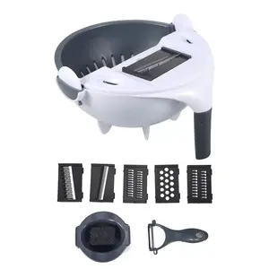 7-in-1 Multifunctional Slicer Dicer Cutter, Vegetable and Fruit Prep Tool with Rotary Grater - Essential Kitchen Household Utensil