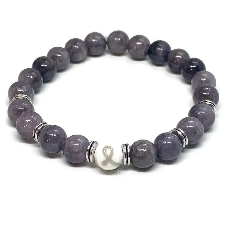 Limited Edition Parkinsons Awareness Gray Grey Ribbon Unisex Mens and Womens Stretchy Bracelet