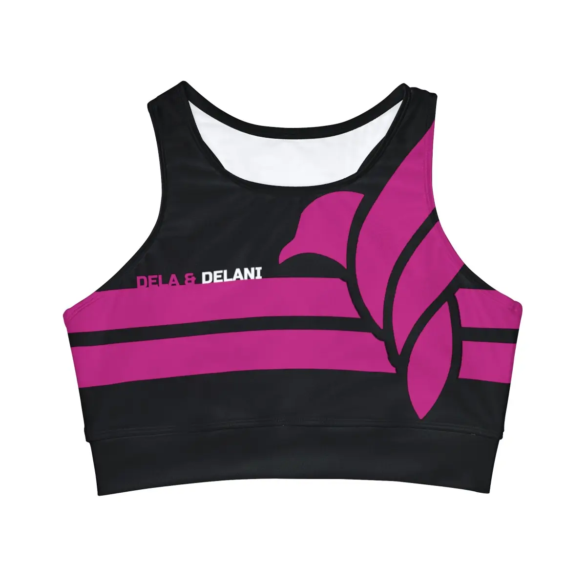 DELA & DELANI - Freedom High Neck Crop Bikini Top (AOP)