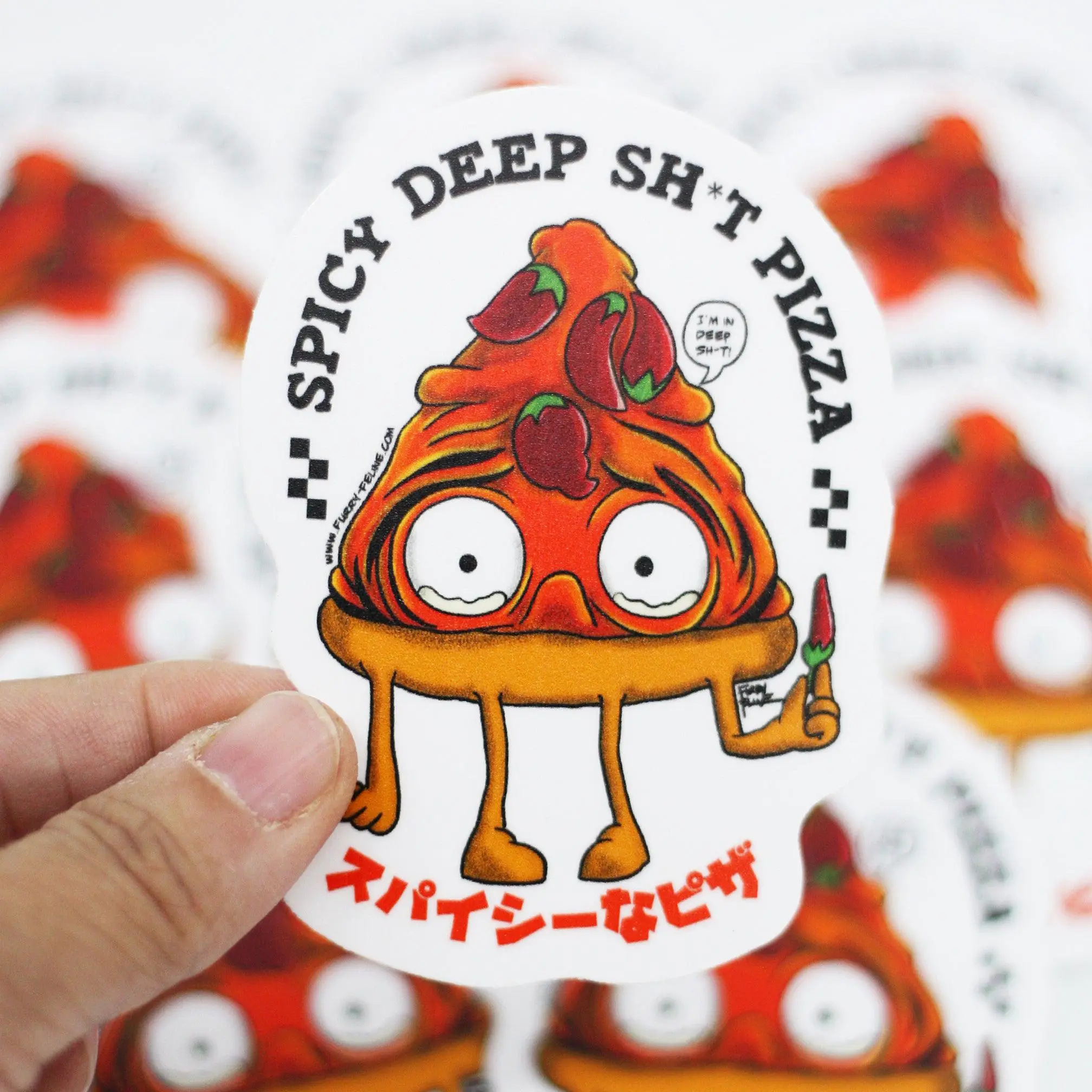 Spicy Deep Shit Pizza Premium Vinyl Sticker