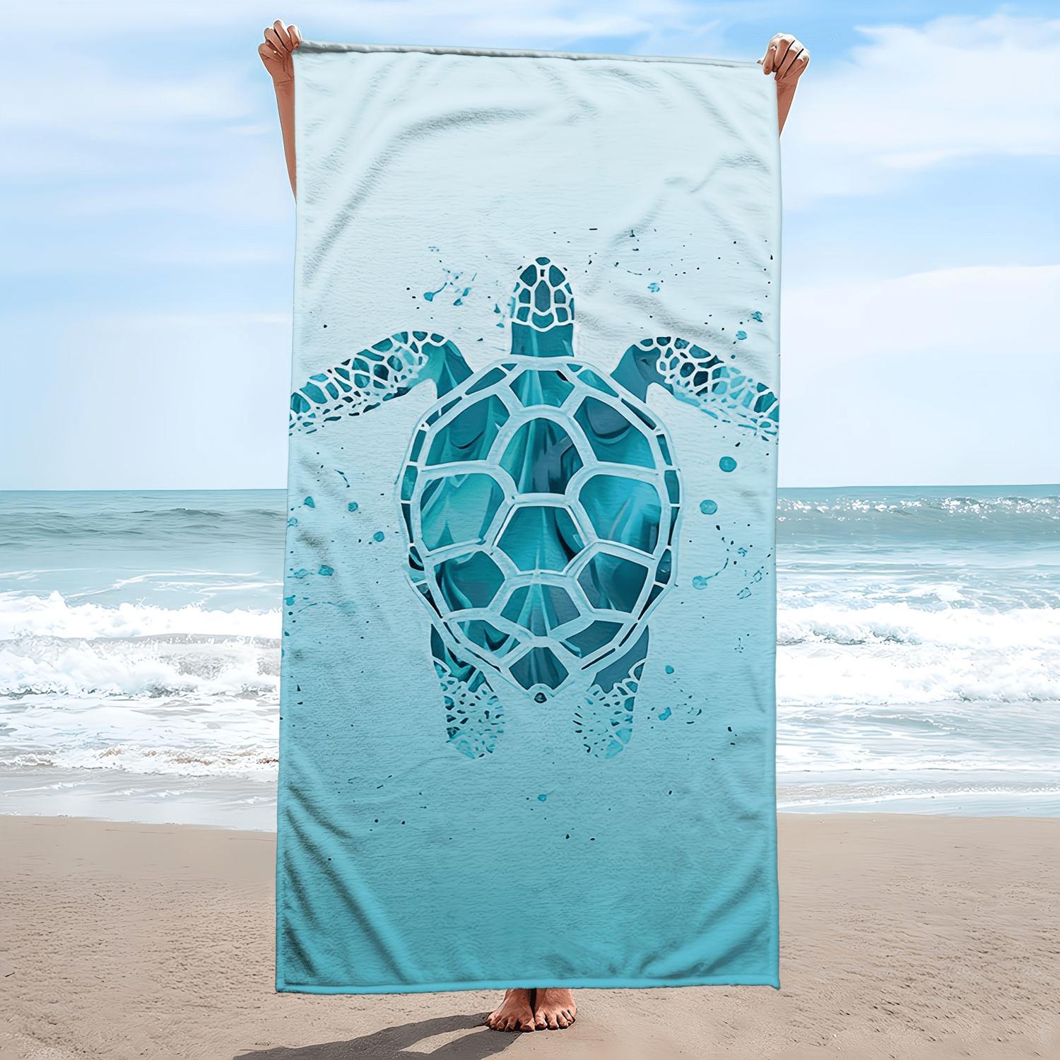 Extra Large Microfiber Beach Towel - Super Absorbent Sea Turtle Print Coastal Design for Travel, Pool, Yoga & Camping | All-Season Bath & Beach Mat, Quickdrying Fabric