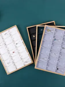 Bamboo Wood Jewelry Display Stand, Necklace Pendant Holder, Bracelet Rack, Earring Tray, Jewelry Counter Organizer, 1pc