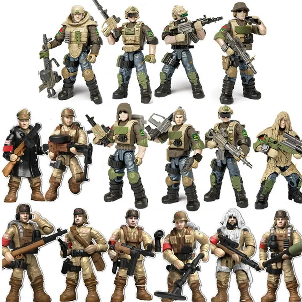 World War 2 WW2 Army Military Soldiers Special Forces Model Assemble Building Blocks Bricks Children's Toys Gift