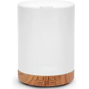 Essential Oil Diffuser for Home, 300 ml Humidifier with Automatic Shut-Off, Quiet Aromatherapy Diffuser with 7 LED Lights for Living Room, Kitchen, Bedroom, Hotel - Light Brown