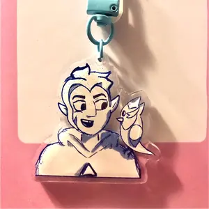 TOH Hunter Glitter Epoxy Keychain with Durable Blue Metal Clasp