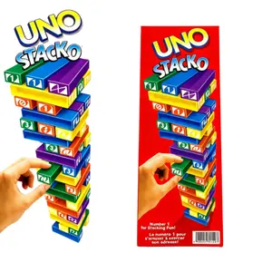 Mattel UNO Jenga Game, Classic Stack-a-Ball Board Game, Interactive Balancing Toy for Family Gatherings, Suitable for Adults and Children, Party Gift