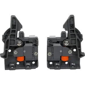 Pair of Undermount Drawer Slide Plastic Front Locking Device, Grey with Screws Included