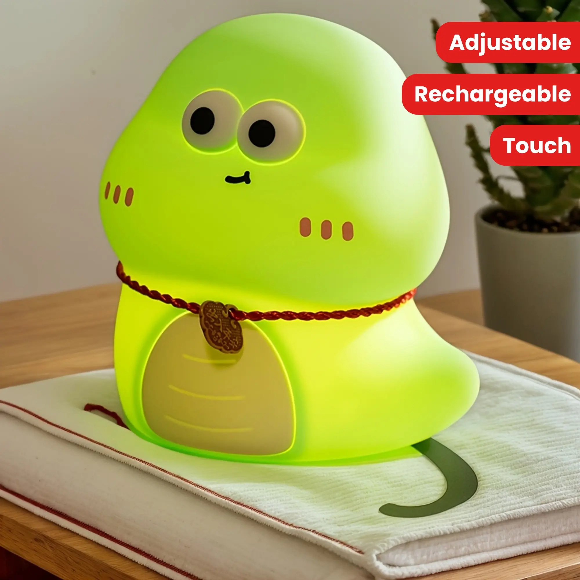 Cute Snake Night Light, Silicone Adjustable Nursery 7 Colors Changing Night Light Brightness Rechargeable Touch Lamps For Gifts, Sleeping, Office Desk Decor, Birthday Christmas Valentine'S Day
