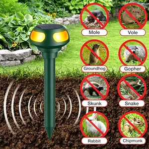 Outdoor 2-Pack Solar-Powered Ultrasonic Pest Repeller with Motion Sensor, Electronic Animal & Rodent Deterrent for Farm & Garden Snake Control (Pet Supply Training & Behavior Aid)