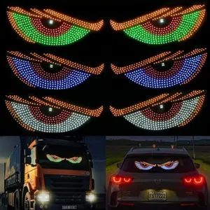2-Pack Car Demon Eye Lights, USB LED Atmosphere Light, 11 Dynamic Modes, Plug-And-Play, Waterproof, Wireless Remote, Suv Truck RV, Led Car Ambient Light