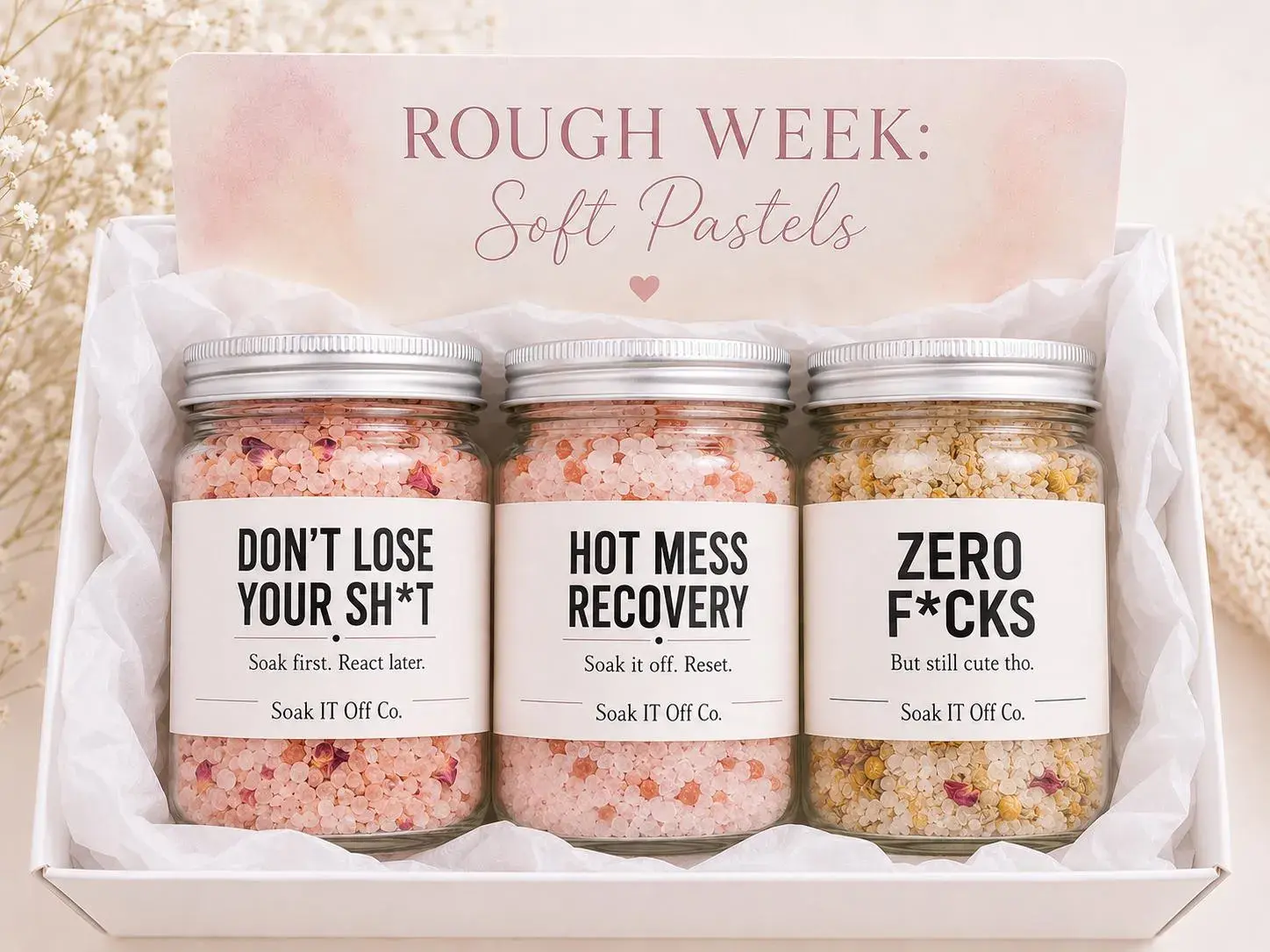 Funny Bath Salt: Stress Relief, Self-Care Spa Kit, Coworker Gift