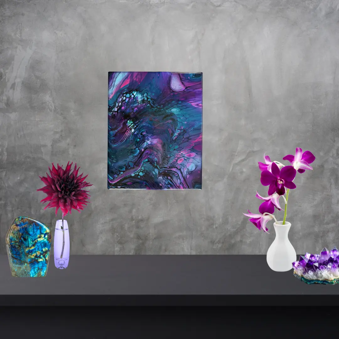 Custom Abstract Fluid Art Pour Painting on Canvas