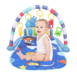 Baby Gym Play Mat Colorful Rattles Learning Toy Folding Play Piano Musical Tummy Time Mat Toys for Newborn Aged 0 to 36 Months
