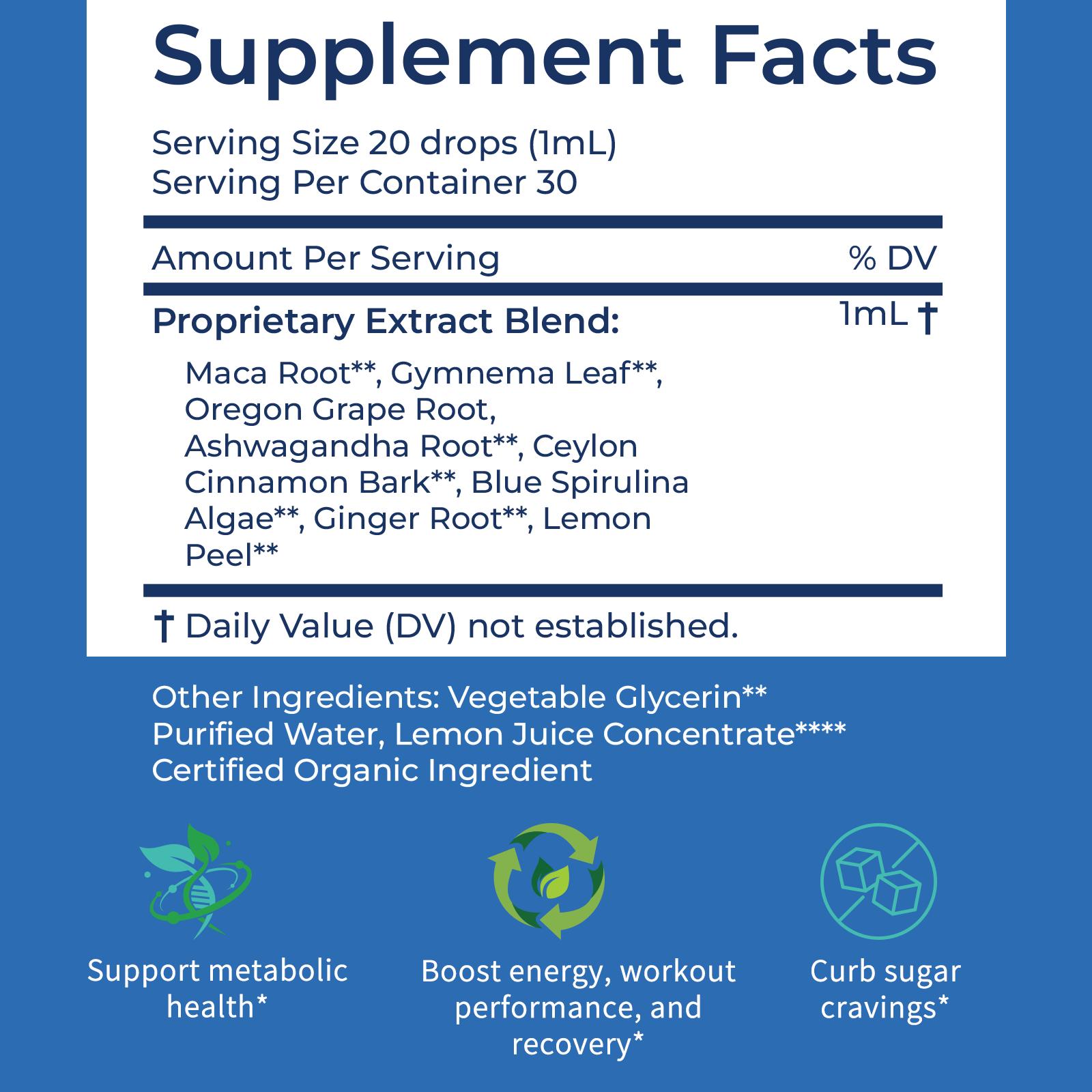 MYMYDEMetabolic Support Liquid Herbal Drops* | Antioxidant Rich, Alcohol-Free, Clinically-Tested, Certified Gluten-Free, PETA Certified Vegan & Cruelty-Free, Third Party Tested, Plant-Based, Made in the USA
