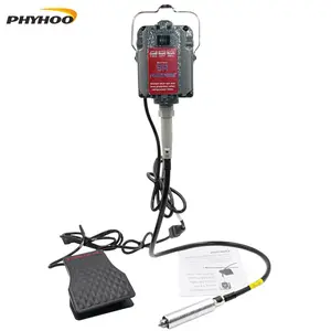 Flex Shaft Mill Foot Pedal Jewelry Polishing Machine with 4mm Chuck Rotary Stone Carving Tool for Drilling Milling Sawing