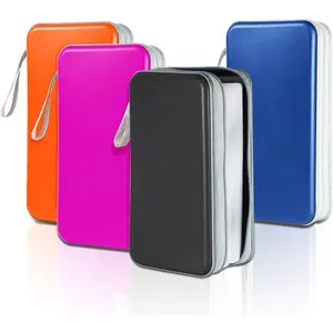 4 Pack 100 Capacity CD DVD Storage Case Plastic Disc Holder Wallet Binder for Car Home Office Travel 4 Colours