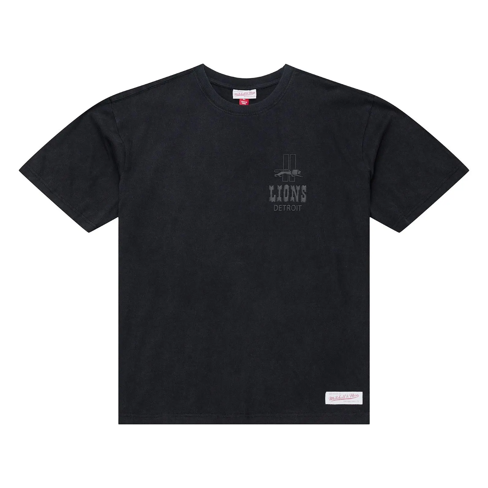Detroit Lions Black Core Essentials T-Shirt NFL Throwback Tee Graphic Vintage Fan Gear Mitchell & Ness