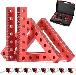 Corner Clamp for Woodworking, 90 Degree Corner Clamp Set, 4 Pack Aluminum Alloy Right Angle Clamp with Positioning Squares, Woodworking Clamp Tools for Picture Frame, Cabinets, Drawers, Box Home Metal