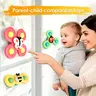 3pcs Novel Suction Spinner Toys, Rotating Sensory Toys, Strong Suction, Fit High Chair, Table, Window & Travel, Stress Relief Toddler Play