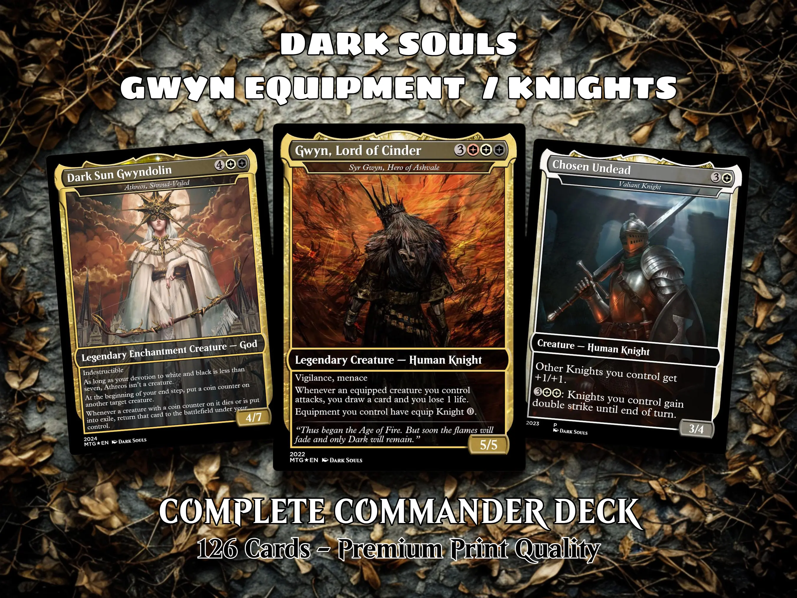 Dark Souls Inspired Commander Deck | 126-Card Fan-Made MTG Proxy EDH Set | Knight Equipment Deck