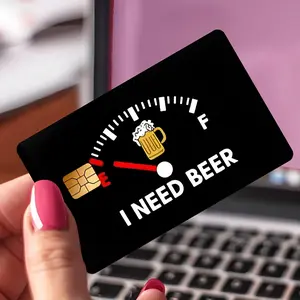 I NEED BEER design"Credit Card Sticker Decal Sticker used for EBT, transportation, keys, credit cards, debit cards, card skins, protect bank cards, no bubbles, High Quality, suitable for small chip cards