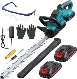 20'' Hedge Trimmer Cordless with , Electric Handheld Bush Clipper with 2 Pack Rechargeable , 3000RPM 180 Rotatable , 2/3''  Gap