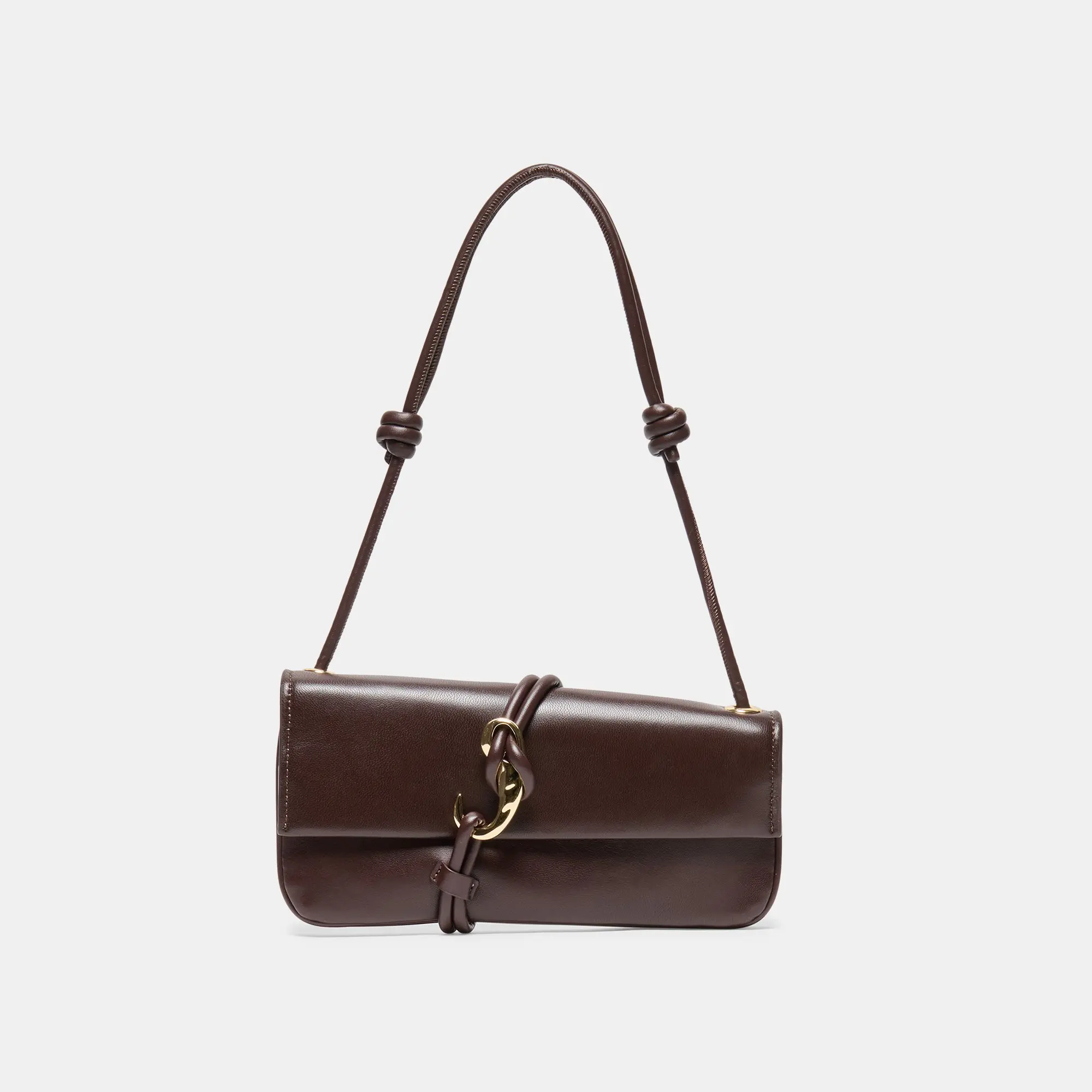 ALICE SHOULDER BAG BROWN CHERRY LEATHER