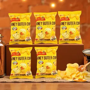 HAITAI Honey Butter Potato Chips 5 Packs - Sweet & Savory Korean Snack 60g Each with Real Honey & Mixed Edible Oil Irresistibly Crispy Dry Salt Soy Natural Sugar Milk