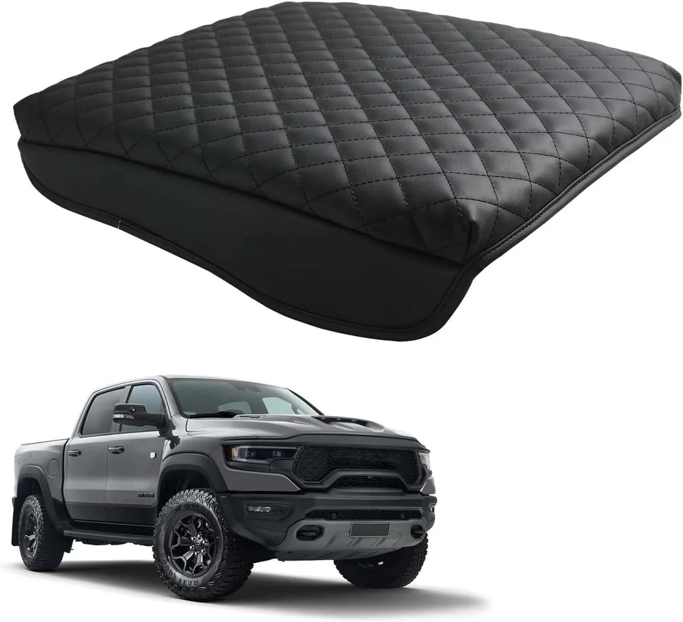PU Leather Center Console Armrest Cushion Pad Cover for 2019-2026 5th Gen Ram 1500, Anti-Scratch Snug-Fit Car Interior Auto Parts Accessory, Car Accessories for Vehicles, Auto Parts Accessories