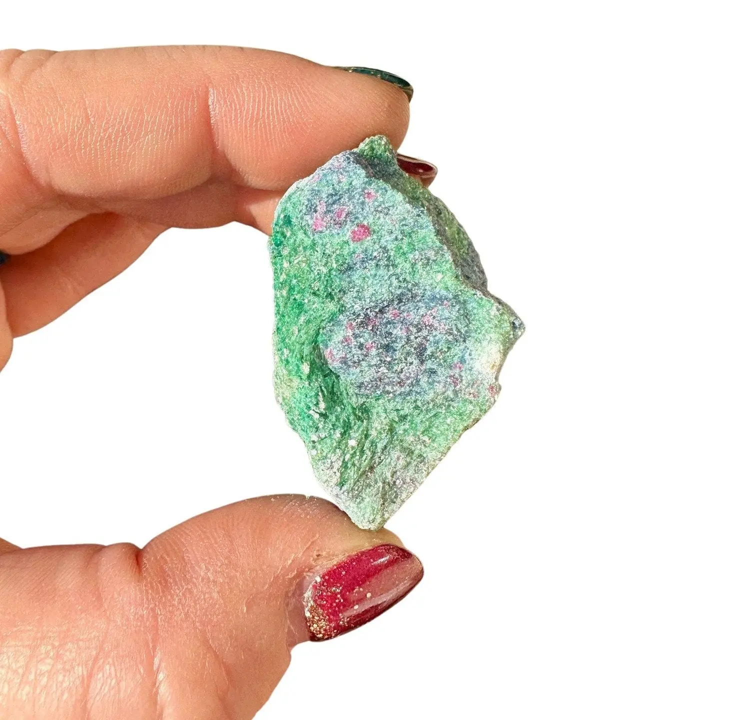 New Moon Beginnings Raw Ruby in Fuchsite - Natural Mineral with Green and Pink Coloration