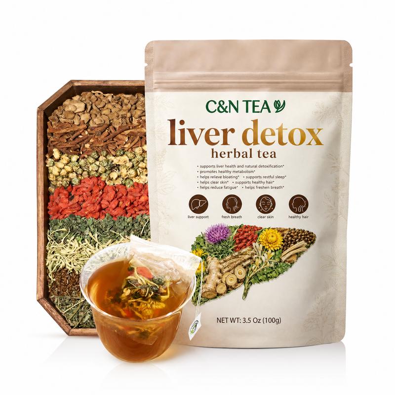 Caffeine-Free Natural Herbal Liver Support Loose Leaf Tea - With Milk Thistle, Dandelion Root, Chrysanthemum - 1 Pack/20 Bags
