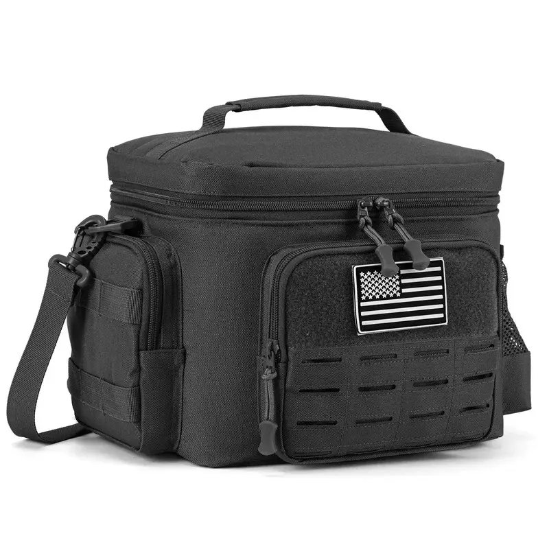 13L Insulated Foldable Collapsible Cooler Bag - Compact, Keeps Food Fresh, Maintains Temperature, with Convertible Wooden Picnic Table Set, Steel Frame Armrests, Quad Cup Holder, Aluminum Cot, Side Shade Canopy, Adjustable Stove for Camping, Picnic, Polye